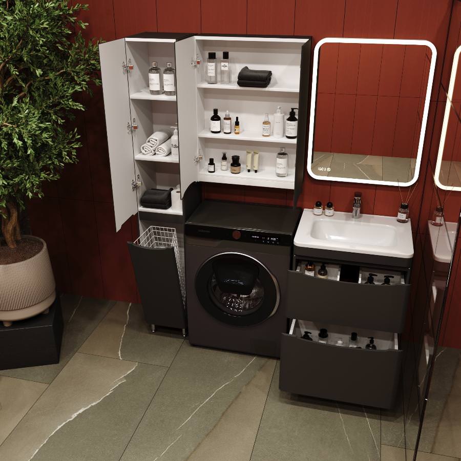 Тумба напольная Style Line Бергамо мини 60 см СС-00002308 антискрейтч черный в 100Kran: Широкий выбор и доступные цены.