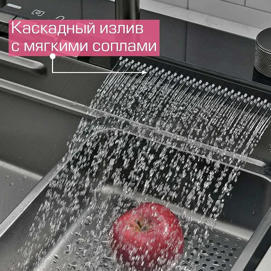 Многофункциональная кухонная мойка из нержавеющей стали ESBANO CASCADE-5 ESMKCASC5 оружейная сталь в 100Kran: Широкий выбор и доступные цены.
