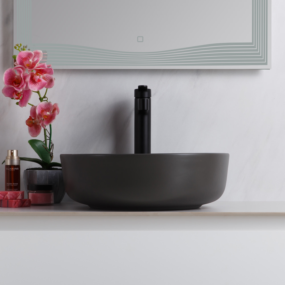 Накладная раковина BelBagno BB1315-H311 41  см серая матовая в 100Kran: Широкий выбор и доступные цены.