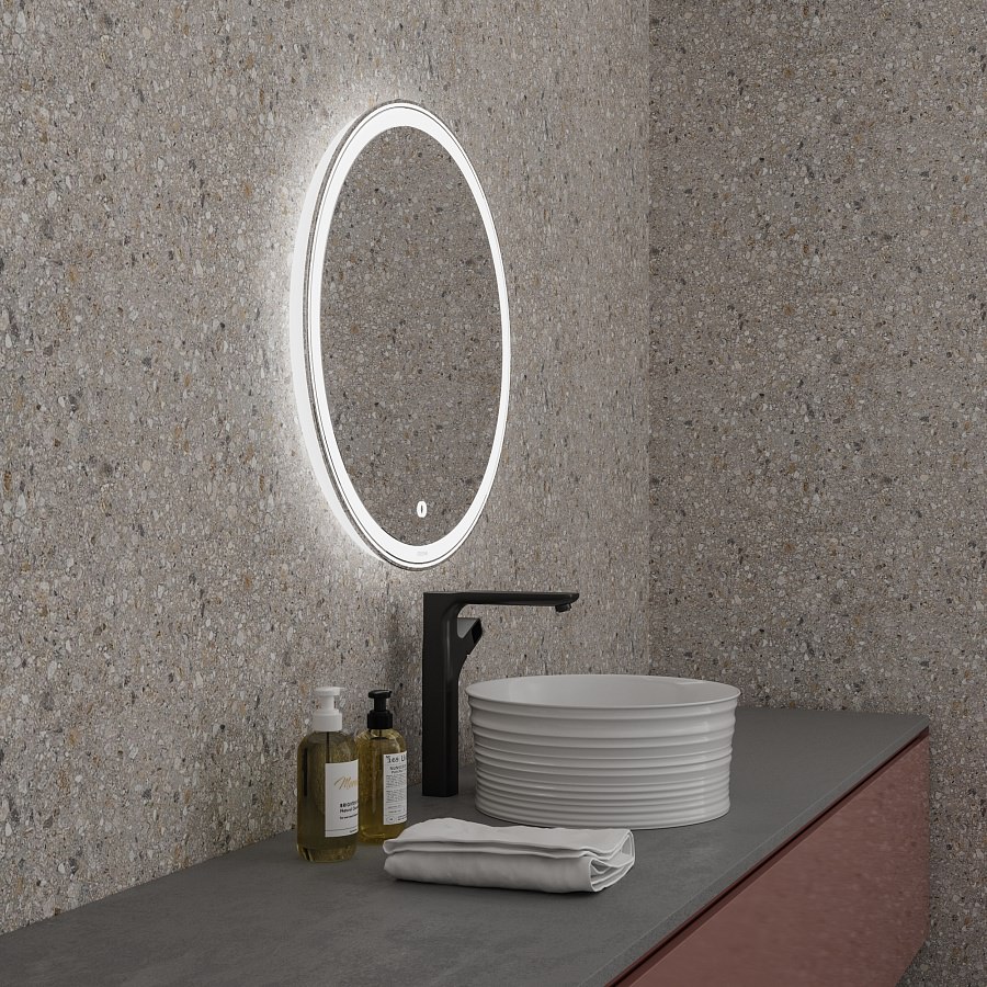 Зеркало GROSSMAN 98080 SENTO D800 800*800*45 LED с сенсорным выключателем 100Kran: Широкий выбор и доступные цены.