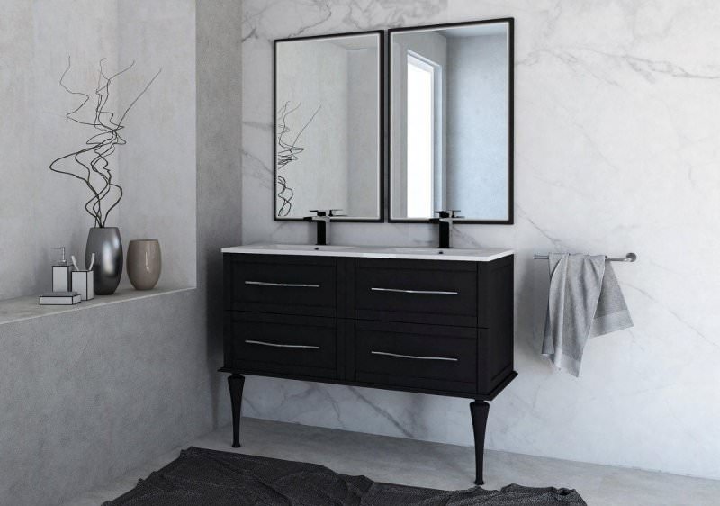 Тумба с раковиной подвесная CEZARES 120 см TIFFANY 54955 Nero Grafite в 100Kran: Широкий выбор и доступные цены.