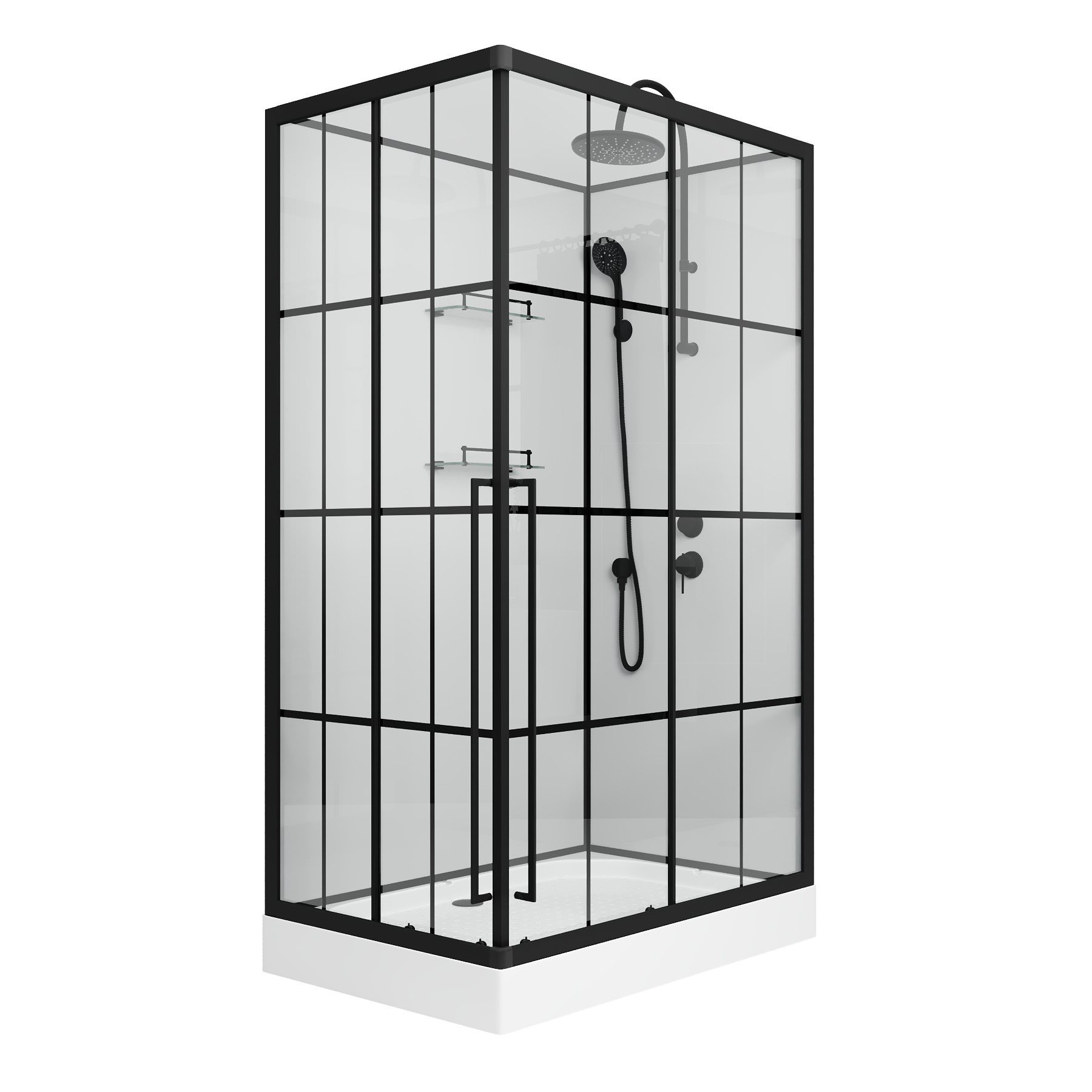 Душевая кабина Niagara Standart ST100/80/15QR/KL/BKT 100х80 см черная матовая в 100Kran: Широкий выбор и доступные цены.
