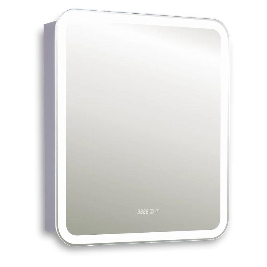 Зеркальный шкаф с подсветкой Silver Mirrors Фиджи 70 х 80 см - 3.2 LED-00002978 правый часы, ТХ, подогрев, сенсорный выключатель создать уют и комфорт, это просто!