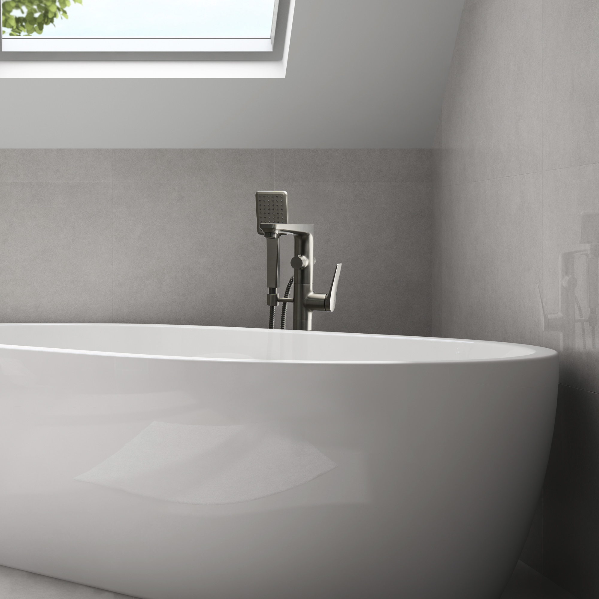 Смеситель для ванны напольный Lemark Bronx LM3744GM графит в 100Kran: Широкий выбор и доступные цены.