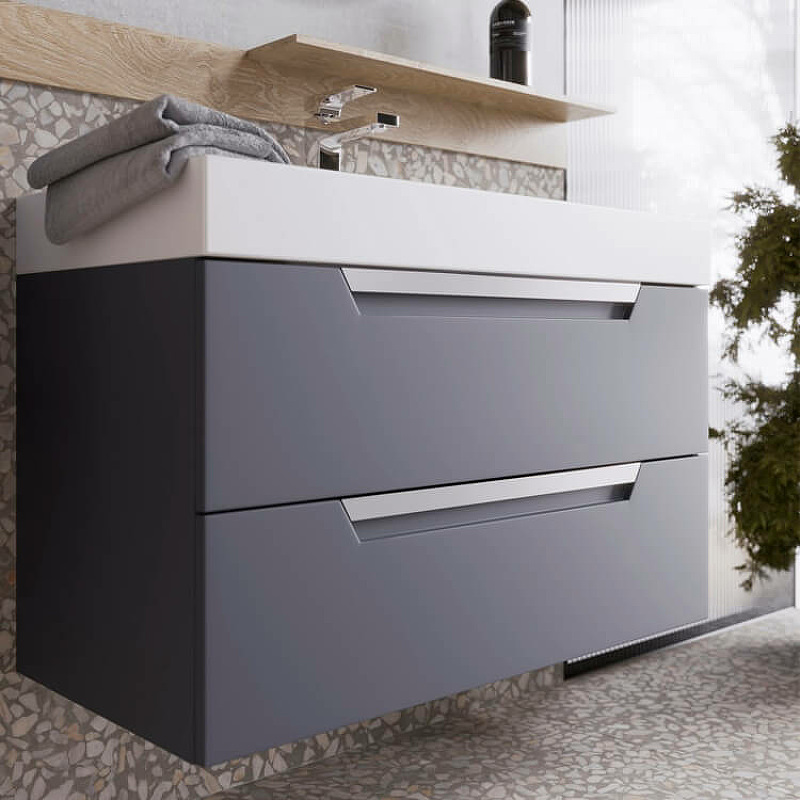 Тумба под раковину Aqwella Cube 90 CUB0109GR подвесная серая матовая в 100Kran: Широкий выбор и доступные цены.