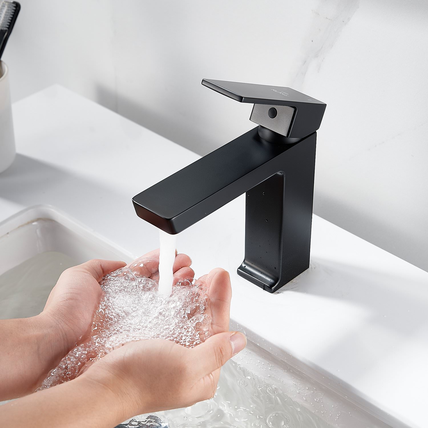 Смеситель для раковины Rose R1801H-1 черный в 100Kran: Широкий выбор и доступные цены.