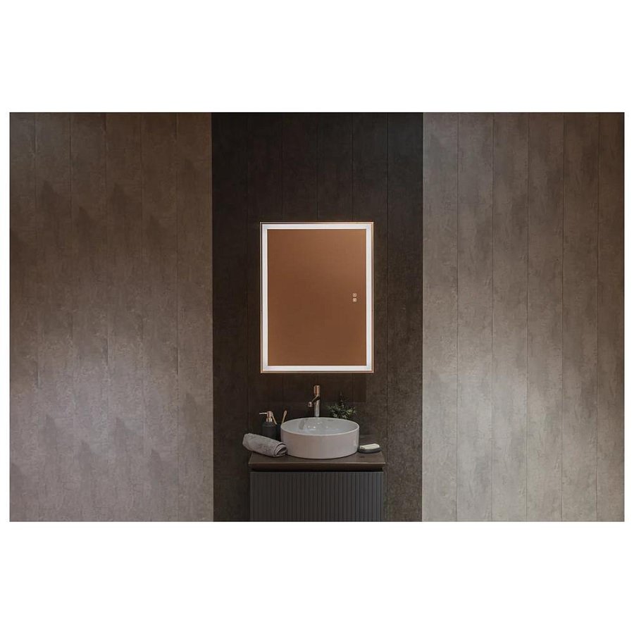 Зеркальный шкаф с подсветкой Silver Mirrors Киото Flip 60 х 80 см - 2.2 LED-00003023 сенсорный выключатель, ТХ, подогрев создать уют и комфорт, это просто!