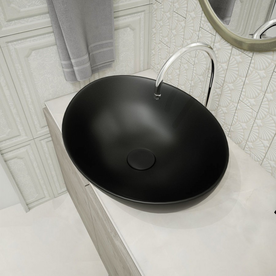 Раковина накладная Maretti Eleganza EN13NS87-560 41 см черная в 100Kran: Широкий выбор и доступные цены.