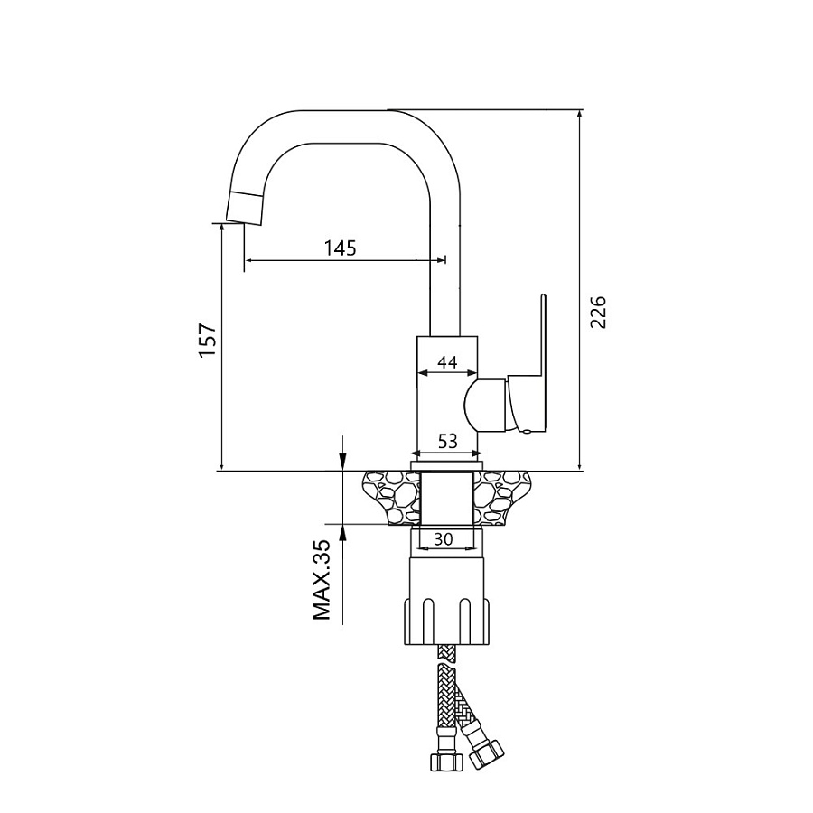 Смеситель для раковины Maretti Project Black PB32RP56 черный в 100Kran: Широкий выбор и доступные цены.