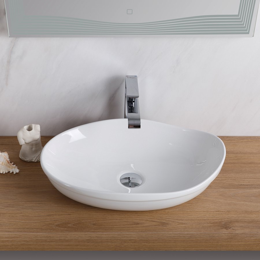 Накладная раковина BelBagno BB1362 34  см белая глянцевая в 100Kran: Широкий выбор и доступные цены.