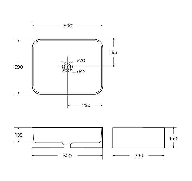 Накладная раковина BelBagno BB1304 39,5  см белая глянцевая в 100Kran: Широкий выбор и доступные цены.