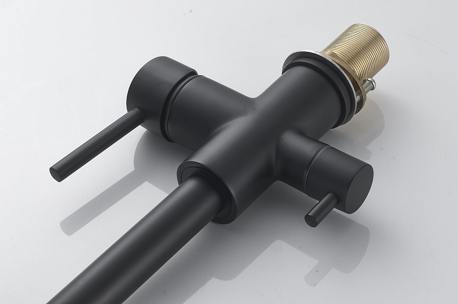 Смеситель для кухни с подключением фильтра Maretti Project Black PB31RZF12 черный в 100Kran: Широкий выбор и доступные цены.