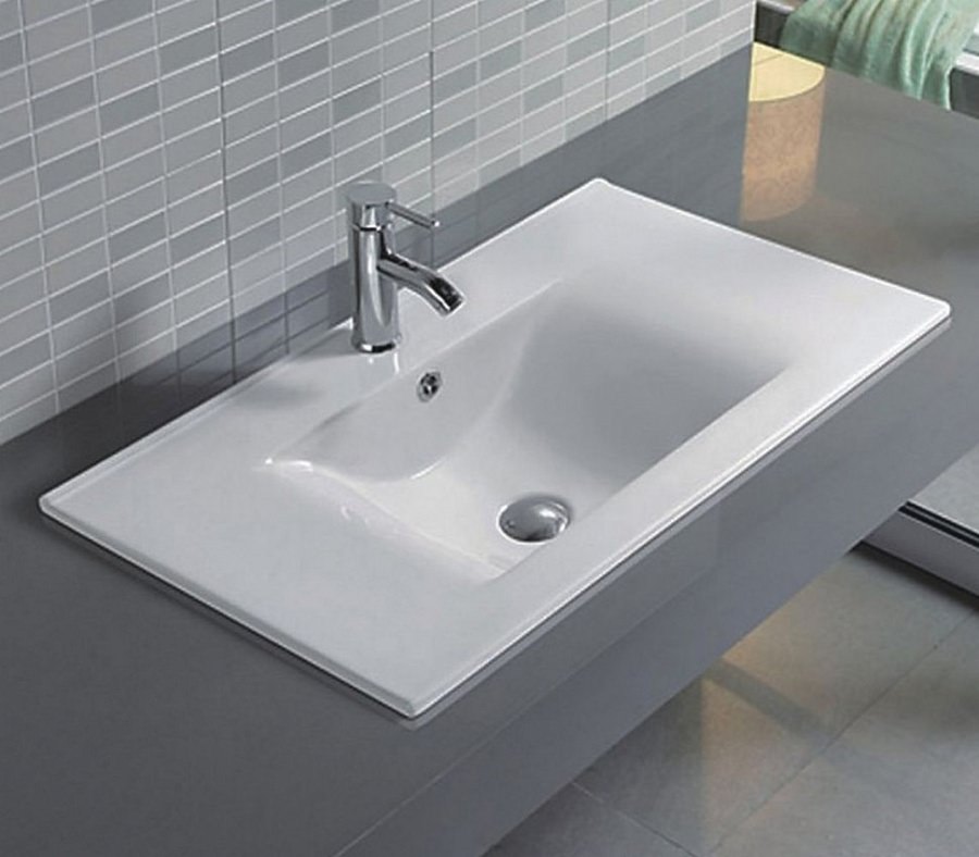 Раковина врезная  CeramaLux YJ807-70 71,5 см белая в 100Kran: Широкий выбор и доступные цены.
