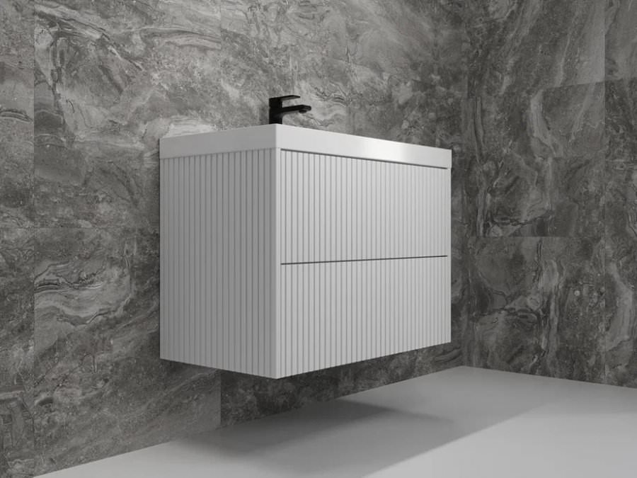 Тумба с раковиной подвесная Style Line Стокгольм 80 умывальник Andrea Classic 800 2 ящ.  белый рифленый софт ЛС-00002315 в 100Kran: Широкий выбор и доступные цены.