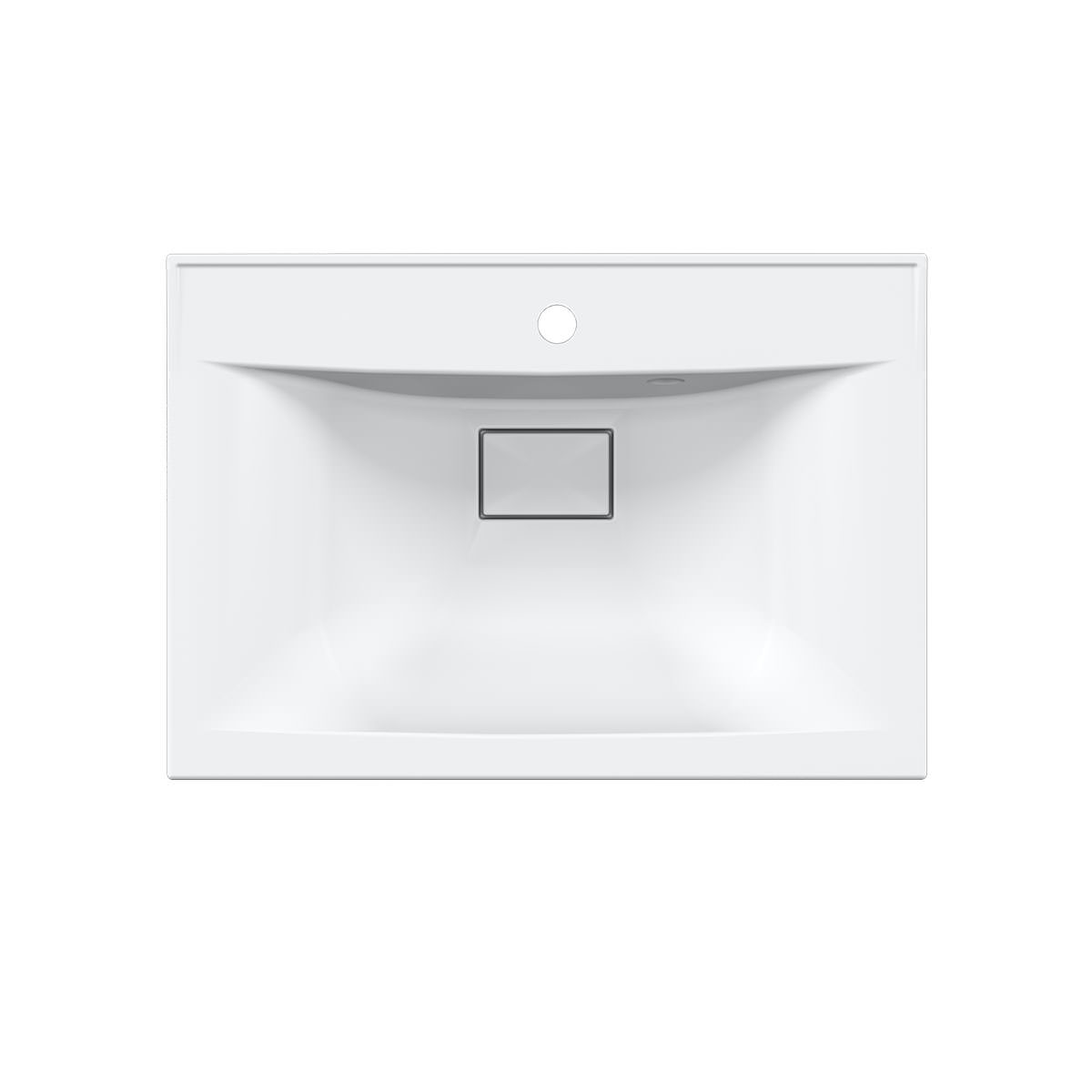 Раковина Vincea VCB-3M650W 65 из искусственного камня цвет белый в 100Kran: Широкий выбор и доступные цены.