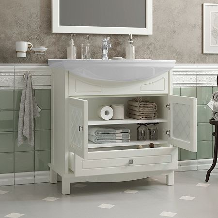 Тумба Opadiris Омега 75 00-00002951 слоновая кость в 100Kran: Широкий выбор и доступные цены.