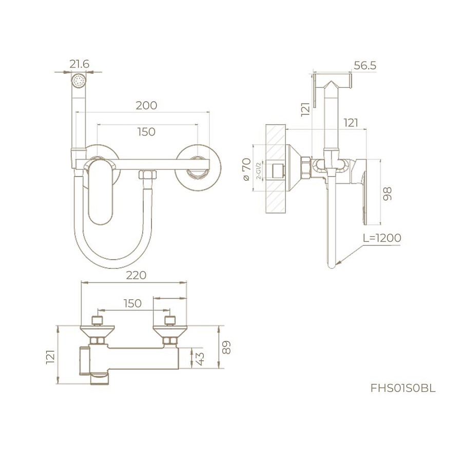 Гигиенический душ со смесителем Knotlor FHS01S0BL черный в 100Kran: Широкий выбор и доступные цены.
