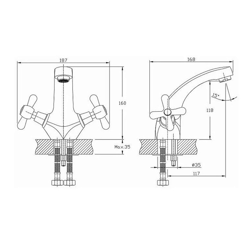 Смеситель для раковины D-Lin D110806 хром в 100Kran: Широкий выбор и доступные цены.