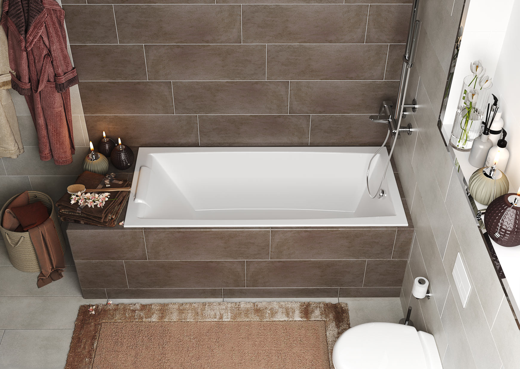 Ванна акриловая Marka One AELITA 170*90 Slim  01ае1790слим в 100Kran: Широкий выбор и доступные цены.