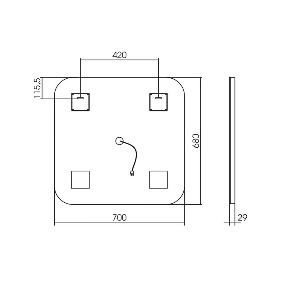 Зеркало с подсветкой Silver Mirrors Стив 70 х 68 см ФР-1754 100Kran: Широкий выбор и доступные цены.