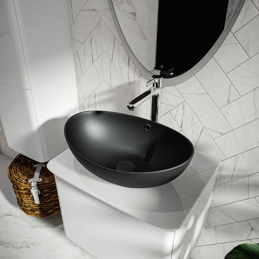 Раковина накладная Maretti Eleganza EN13NS48-560 59 см черная в 100Kran: Широкий выбор и доступные цены.