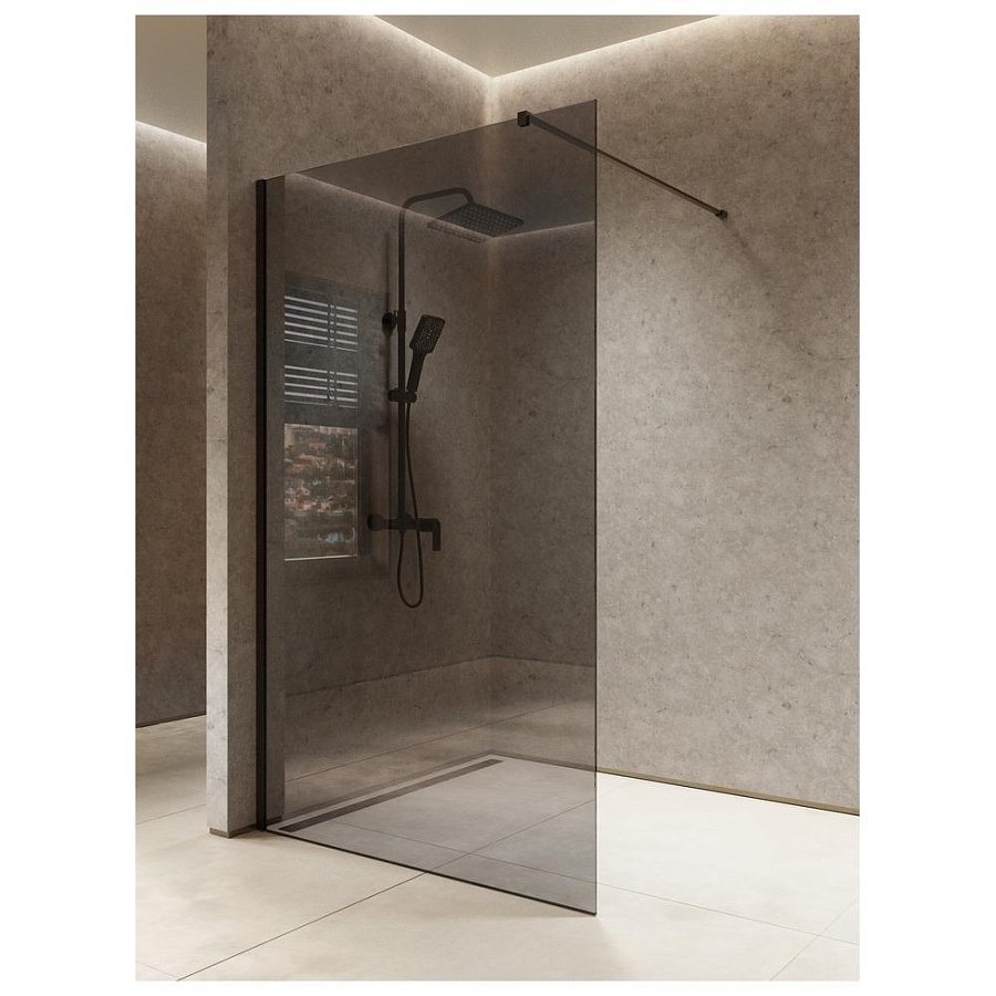 Душевая перегородка Knotlor VELUM ONYX WI120TG0BL 120х200 см черный в 100Kran: Широкий выбор и доступные цены.