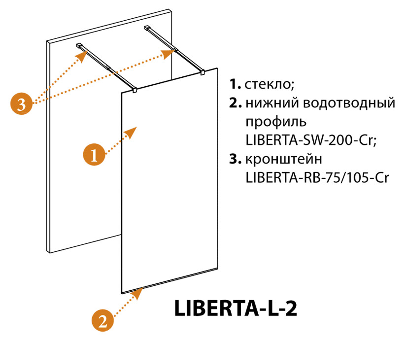 Душевая перегородка CEZARES 120х195 см LIBERTA LIBERTA-L-2-120-BR-NERO Черный в 100Kran: Широкий выбор и доступные цены.