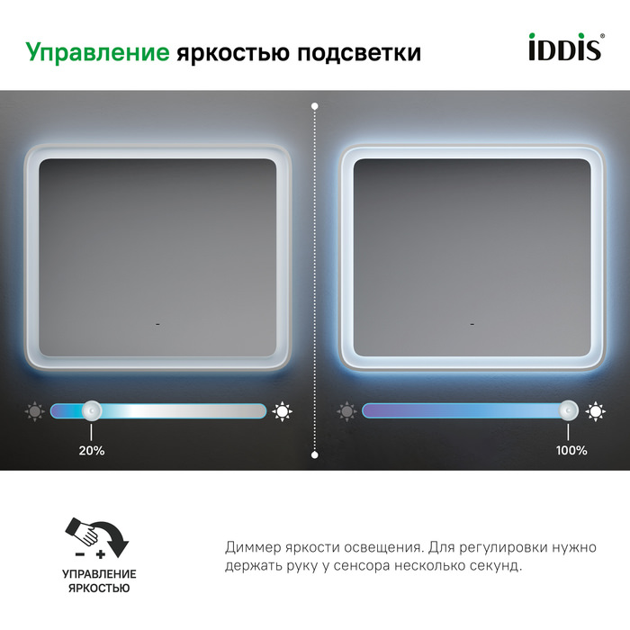 Зеркало с подсветкой 80 см Esper IDDIS ESP8000i98 100Kran: Широкий выбор и доступные цены.