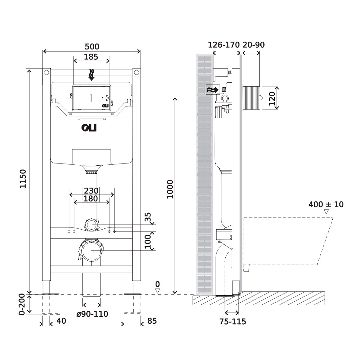 Сет 3 в 1  879235pKA02+PN41701: инсталляция OLI 120 ECO Sanitarblock pneumatic + панель KARISMA хром + унитаз Point Веста белый в 100Kran: Широкий выбор и доступные цены.
