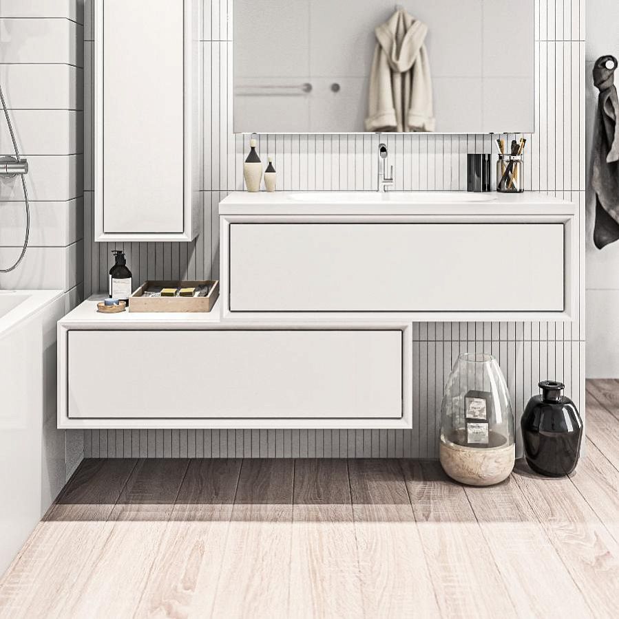 Тумба подвесная 1Marka Milacco 100П 1в.я. Pure White нижняя У83577 в 100Kran: Широкий выбор и доступные цены.
