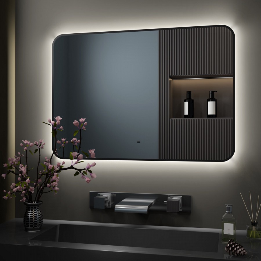 Зеркало с подсветкой Maretti Florenza FL1410070P14EL 100x70 см черный 100Kran: Широкий выбор и доступные цены.