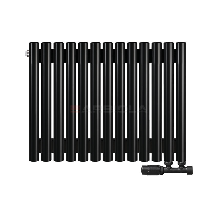 Вертикальный радиатор с нижним подключением Arbiola Iris V 108403 64,2 х 50 см черный матовый ral 9005 от интернет-магазина сантехники 100Kran!