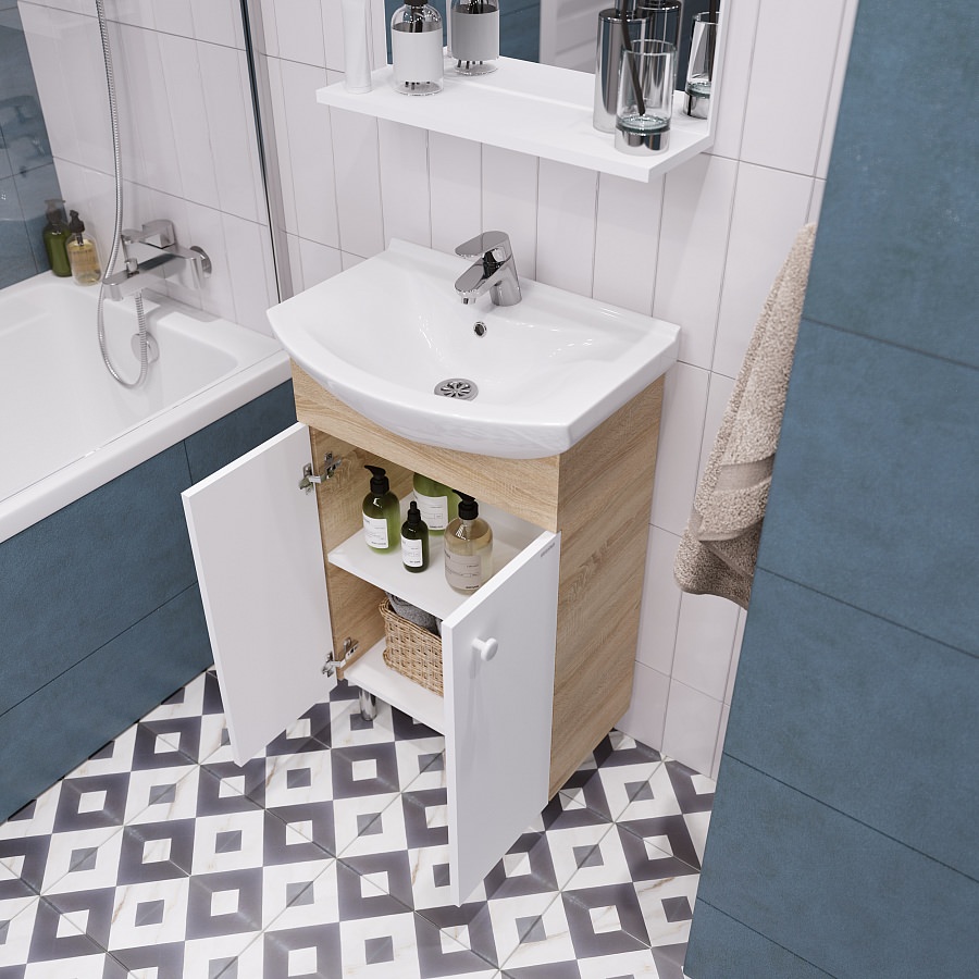 Комплект мебели для ванной Grossman Eco Line 60 см 106052-2 комбинированный в 100Kran: Широкий выбор и доступные цены.