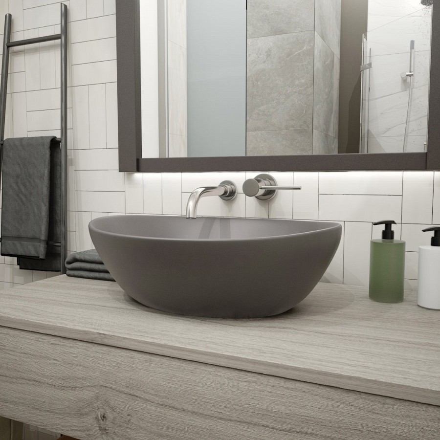 Раковина накладная Maretti Eleganza EN13NS87-985 41 см серая в 100Kran: Широкий выбор и доступные цены.