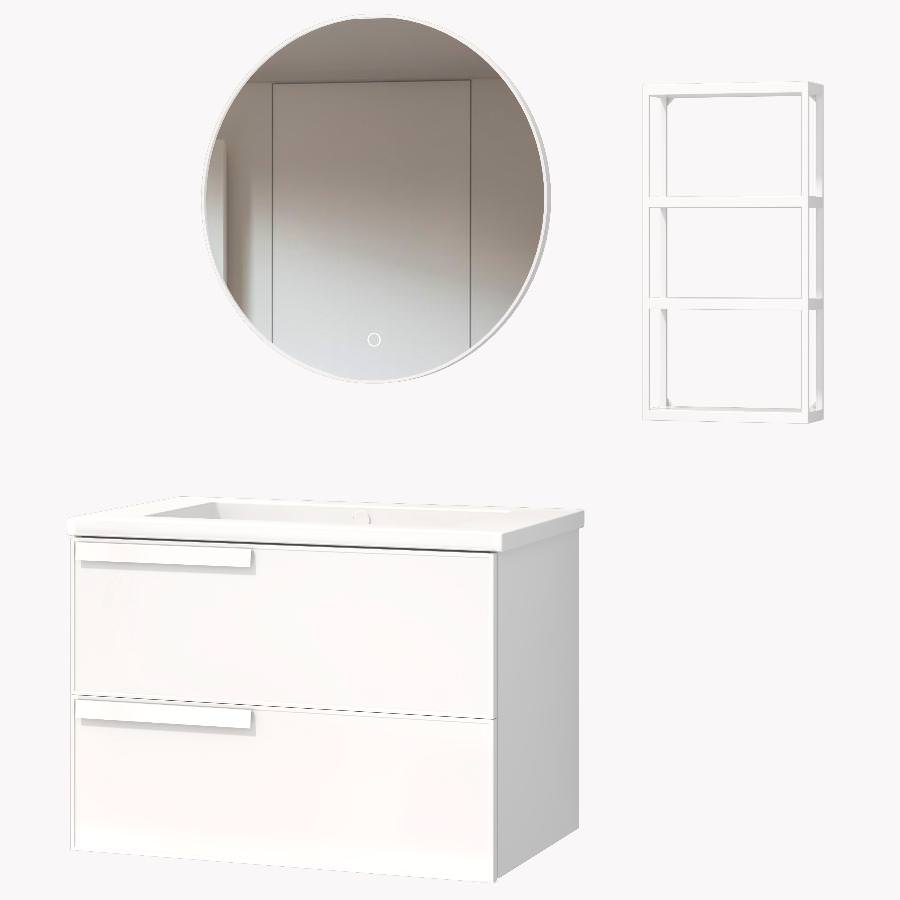 Тумба подвесная с раковиной Maxonor Pure Life SALON AMETHYST 78 см PL-MC01-78-WH белый глянец в 100Kran: Широкий выбор и доступные цены.