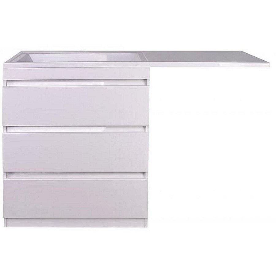 Тумба с раковиной напольная  Style Line Даллас 150 3 ящика левая Люкс белая PLUS умывальник Даллас 1500 СС-00002305 в 100Kran: Широкий выбор и доступные цены.