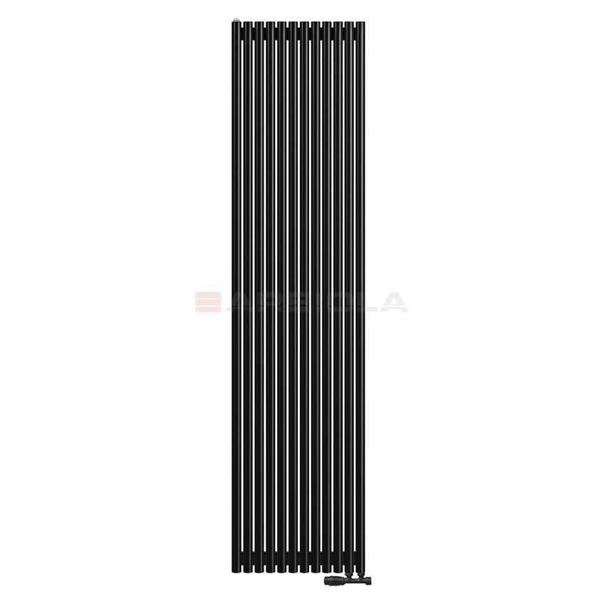 Вертикальный радиатор с нижним подключением Arbiola Iris V 96859 59,2 х 250 см черный матовый ral 9005 от интернет-магазина сантехники 100Kran!