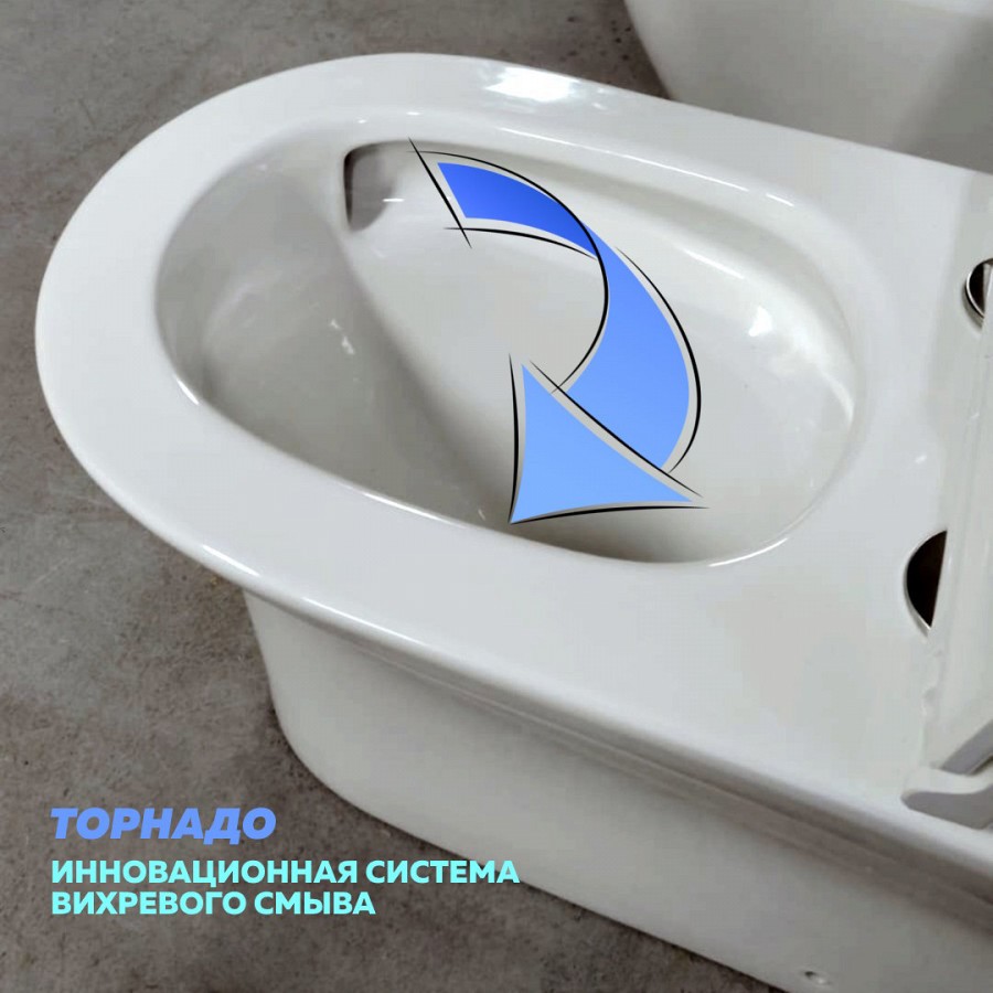 Унитаз-компакт Teymi Ellie Vortex T40206 смыв торнадо белый в 100Kran: Широкий выбор и доступные цены.