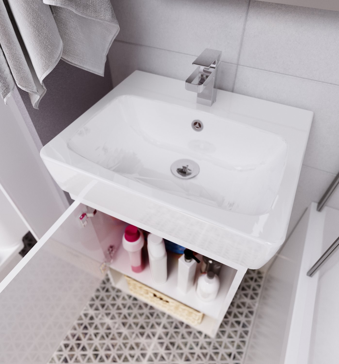 Раковина мебельная Santek Нео 60 см белая 1WH302186 в 100Kran: Широкий выбор и доступные цены.