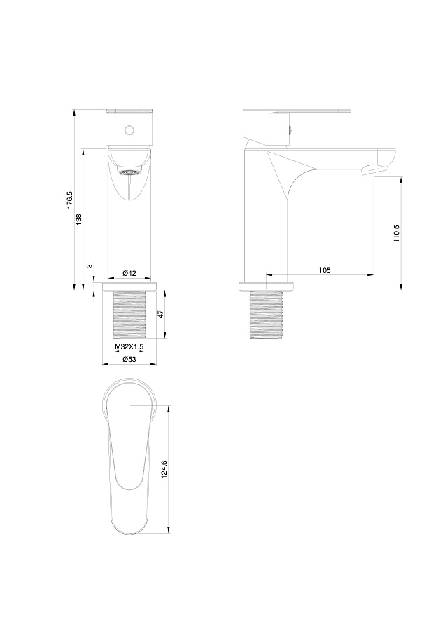 Смеситель для раковины Wonzon & Woghand ALFA WW-A40202-MB черный матовый в 100Kran: Широкий выбор и доступные цены.