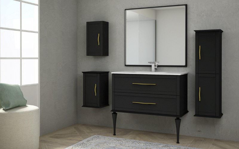 Тумба с раковиной подвесная CEZARES 100 см TIFFANY 54952 Nero Grafite в 100Kran: Широкий выбор и доступные цены.