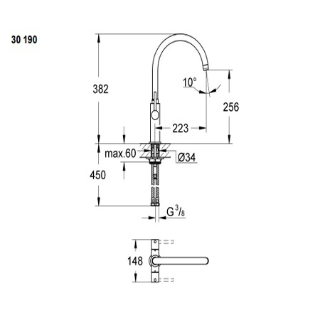 Смеситель для кухни Grohe Ambi Cosmopolitan 30190000 хром в 100Kran: Широкий выбор и доступные цены.