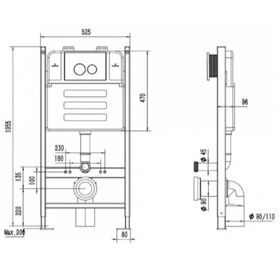 Инсталляция для подвесного унитаза Maretti AC11P5014 без клавиши в 100Kran: Широкий выбор и доступные цены.