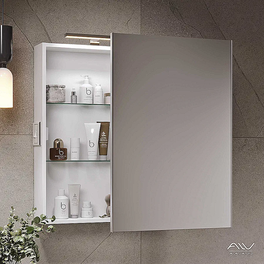 Зеркальный шкаф подвесной Alavann Cosmetic ALV0723001 55 см белый создать уют и комфорт, это просто!