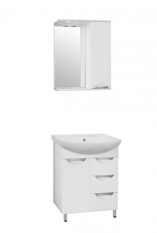 Тумба под раковину  напольная Style Line Жасмин 65 3 ящ. белый ЛС-00000035 в 100Kran: Широкий выбор и доступные цены.