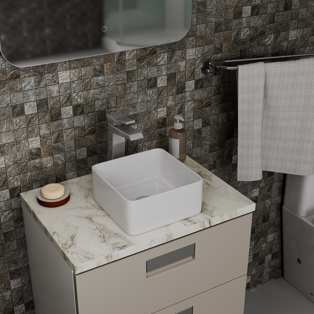 Раковина накладная D&K Berlin 24 см DT1431116 белая в 100Kran: Широкий выбор и доступные цены.