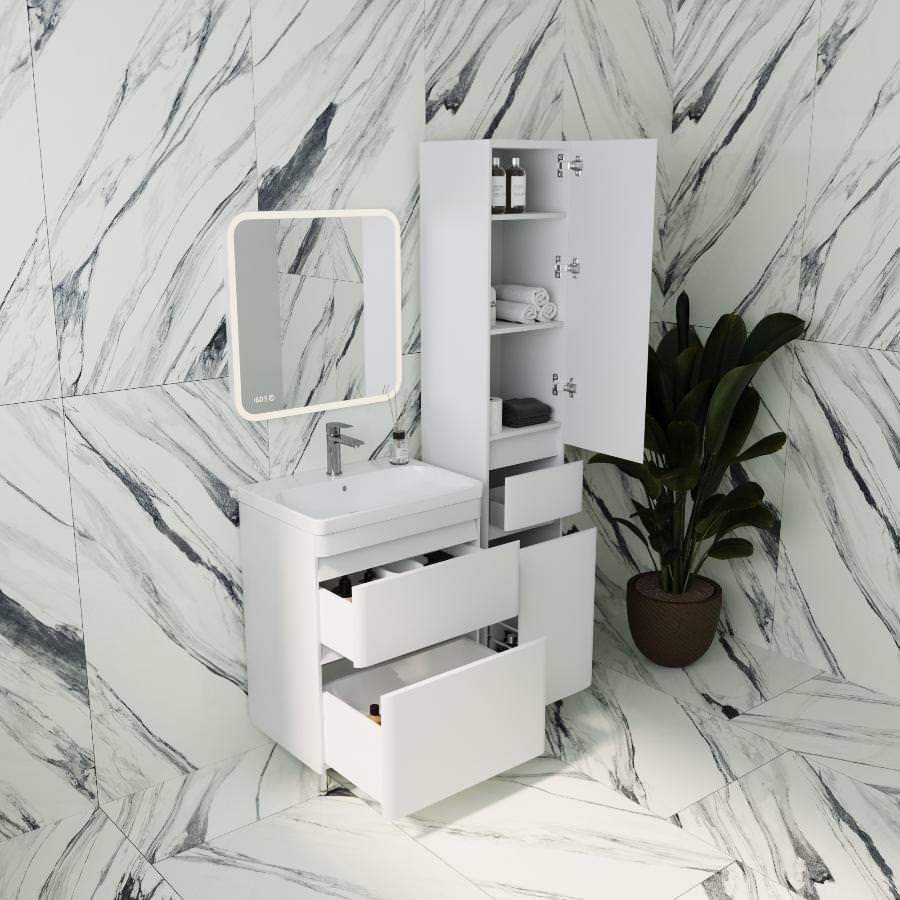 Тумба с раковиной напольная  Style Line  Атлантика 60 Люкс антискрейч PLUS умывальник Атлантик 60 СС-00002208 в 100Kran: Широкий выбор и доступные цены.
