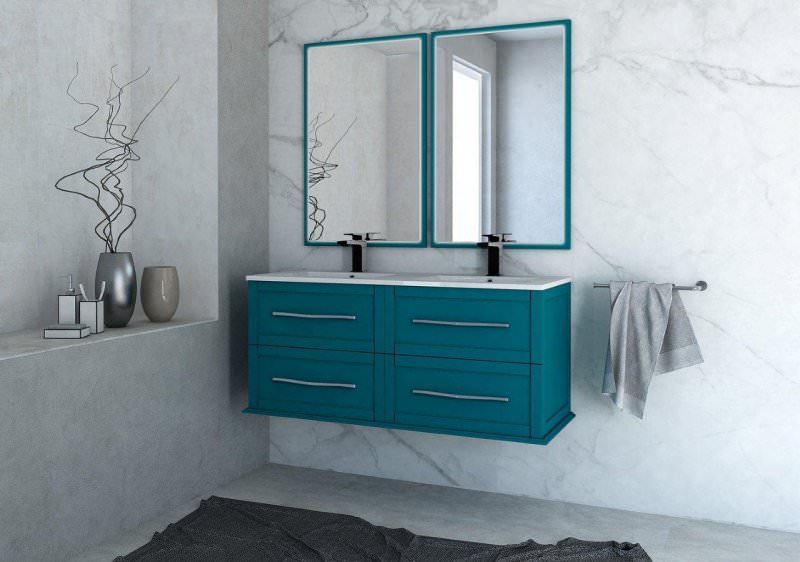 Тумба с раковиной подвесная CEZARES 120 см TIFFANY 54956 Blu Petrolio в 100Kran: Широкий выбор и доступные цены.