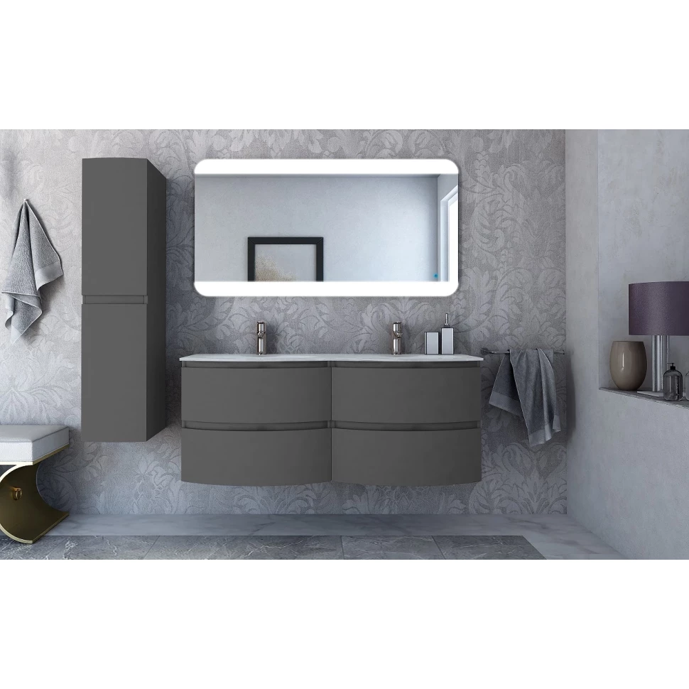 Тумба с раковиной подвесная с двумя выдвижными ящиками VAGUE CEZARES 70 см 54905 Grigio talpa opaco в 100Kran: Широкий выбор и доступные цены.