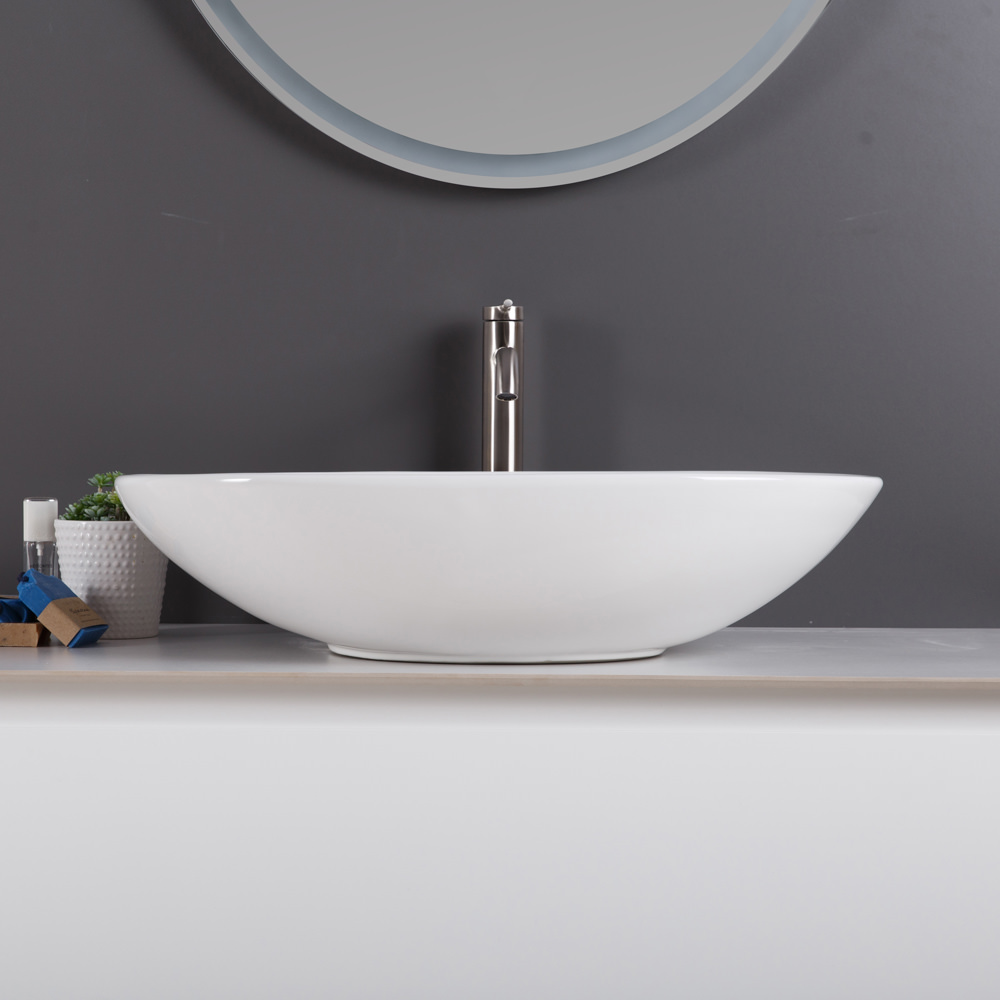 Накладная раковина BelBagno BB1104 41,5  см белая глянцевая в 100Kran: Широкий выбор и доступные цены.